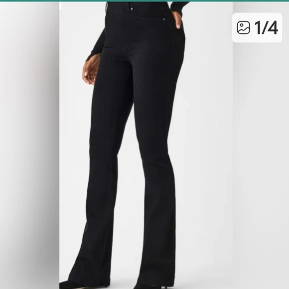 Spanx Flare Jeans Pull On Medium Black - Picture 1 of 8
